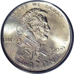 2000 1C Lincoln Cent--Double Denomination on Struck Di 