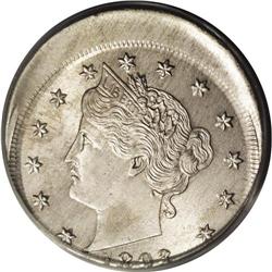 1893 5C Liberty Nickel--Struck 15% Off Center--MS64 PC 