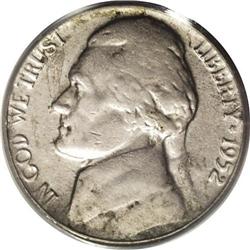 1952 5C Nickels--Split Planchet After Striking--XF40 P 