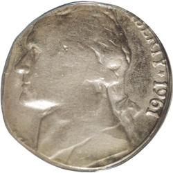 1961-D 5C Jefferson Nickel--Struck on a Dime Planchet- 