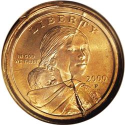 2000-P $1 Sacagawea Dollar--Multiply Struck, Obverse S 