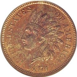 1873 1C Doubled LIBERTY MS64 Red and Brown PCGS. FS-00 