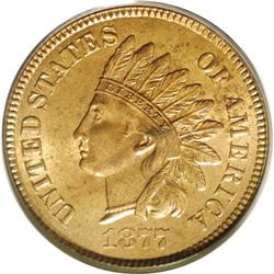 1877 1C MS64 Red and Brown PCGS. . 