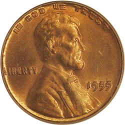 1955/55 1C Error Doubled Die MS64 Red PCGS. FS-021.8. 