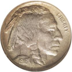 1916 5C Doubled Die Obverse AU58 NGC. FS-016. The Doub 