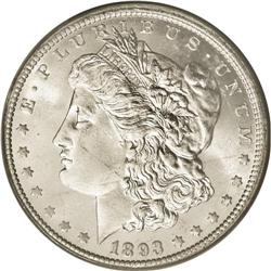 1893-CC S$1 MS64 PCGS. By 1893, the federal government 