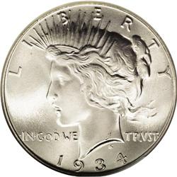 1934 S$1 MS67 NGC. 
