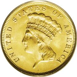 1887 $3 MS65 PCGS. All business strike 1887 three doll 