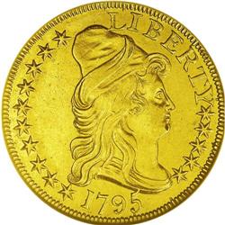 1795 $5 Small Eagle--Cleaned--ANACS. AU50 Details. Bre 