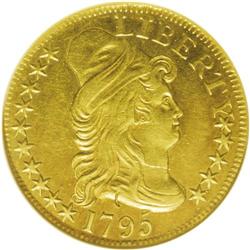 1795 $5 Small Eagle--Damaged, Cleaned--ANACS. AU55 Det 