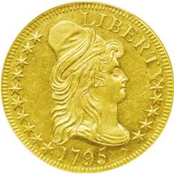 1795 $5 Small Eagle MS62 NGC. B. 1-C, Breen-6412, Mill 