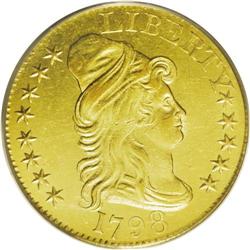 1798 $5 Large Eagle, Large 8, 13 Star Reverse MS61 PCG 