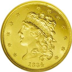 1834 $5 Plain 4 MS65 NGC. 