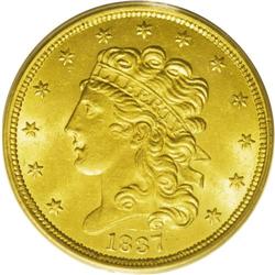 1837 $5 MS63 PCGS. Large Date, Large 5, Breen-6512, Mc 