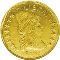 1800 $10 --Altered Surfaces--ANACS. AU55 Details. B. 1- 