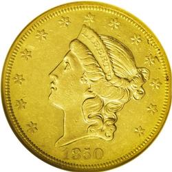 1850-O $20 AU53 NGC. This issue is the first New Orlea 