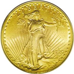 1920-S $20 MS61 PCGS. Despite a not insignificant mint 