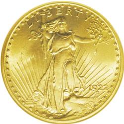 1922-S $20 MS65 NGC. Although this is not a rare date 