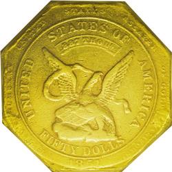 1851 $50 RE Humbert Fifty Dollar, 887 Thous. VF25 PCGS 