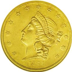 1854 $20 Kellogg & Co. Twenty Dollar AU58 NGC. K-1b, R 