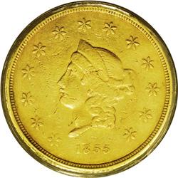 1855 $50 Wass Molitor Fifty Dollar VF30 PCGS. 