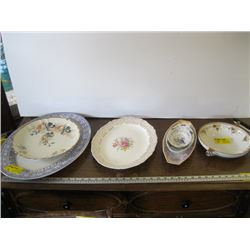 A LOT OF MISC CHINA, PLATES, PLATTERS ETC.