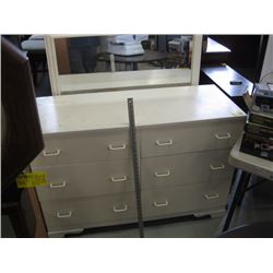 WHITE 6 DRAWER DRESSER WITH MIRROR