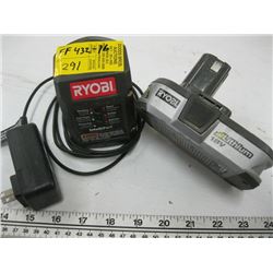 RYOBI CHARGER & BATTERY