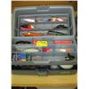 Image 1 : TACKLE BOX WITH ASSORTED LURES, KNIFE PLIERS ETC.