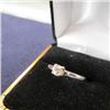 Image 2 : Ring 18kt (White Gold) - Sz 5 3/4 - Solitaire Diamond, Prong Set on Cathedral Shank, 0.22 ct Round B