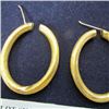 Image 2 : Earrings 18kt - Hollow Oval Hoops w/Twist Striations.  Lever Backs - 7.56 g