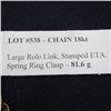 Image 2 : Chain 18kt - Large Rolo Link, Stamped ETA. Spring Ring Clasp - 81.6 g