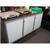 Image 1 : GLASS TOP 3 DRAWER METAL/GLASS SIDEBOARD CABINET