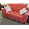 Image 1 : REDISH COLORED DAY BED SOFA WITH FOLD DOWN ARMS (AS NEW)