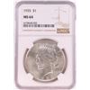 1935 $1 Peace Silver Dollar Coin NGC MS64