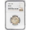 1936 Washington Quarter Coin NGC MS65