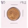 Image 1 : 1912 $5 Indian Head Half Eagle Gold Coin