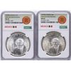 Image 1 : Lot of (2) 1953Mo Mexico Hidalgo Bicentennial 5 Pesos Silver Coins NGC MS64