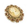 Image 1 : Ladies Silhouetted Rhinestone Cameo Pendant Broach