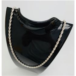20" 925 Silver Rope Braid Link Necklace