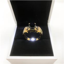 Ladies Black Sapphire 6ct Main Stone Marked 10kt Ring