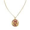 Image 1 : Chinese Purple Jade Dragon And The Phoenix Pendant Paired With 18KGP Marked Necklace