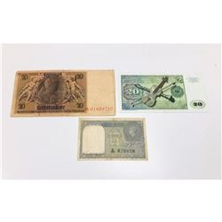Lot Of 3 International Bank Notes