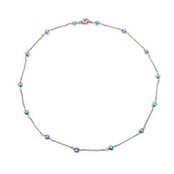 Beautiful Blue Pearl Necklace With Silver Chain