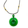 Image 1 : Asian Hand Green Jade Pendant Paired With Rope Necklace