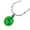 Image 2 : Asian Hand Green Jade Pendant Paired With Rope Necklace