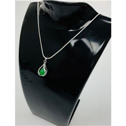 Unique 925 Silver Green Jade Trapped Sphere Pendant Paired With Sterling Silver 925 Necklace