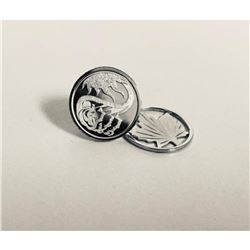 925 Sterling Silver Button And Leaf Pendant