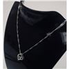 Image 1 : Sterling Silver Rhinestone Heart Pendant Paired With 925 Twist Link Necklace