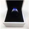 Image 3 : Exquisite Ladies Silver 925 Blue Stone Ring With LED Ring Box